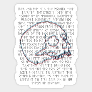 Marcus Aurelius Quote in Runic - 3D Skull Sticker